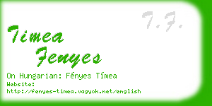 timea fenyes business card