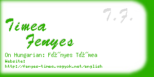 timea fenyes business card